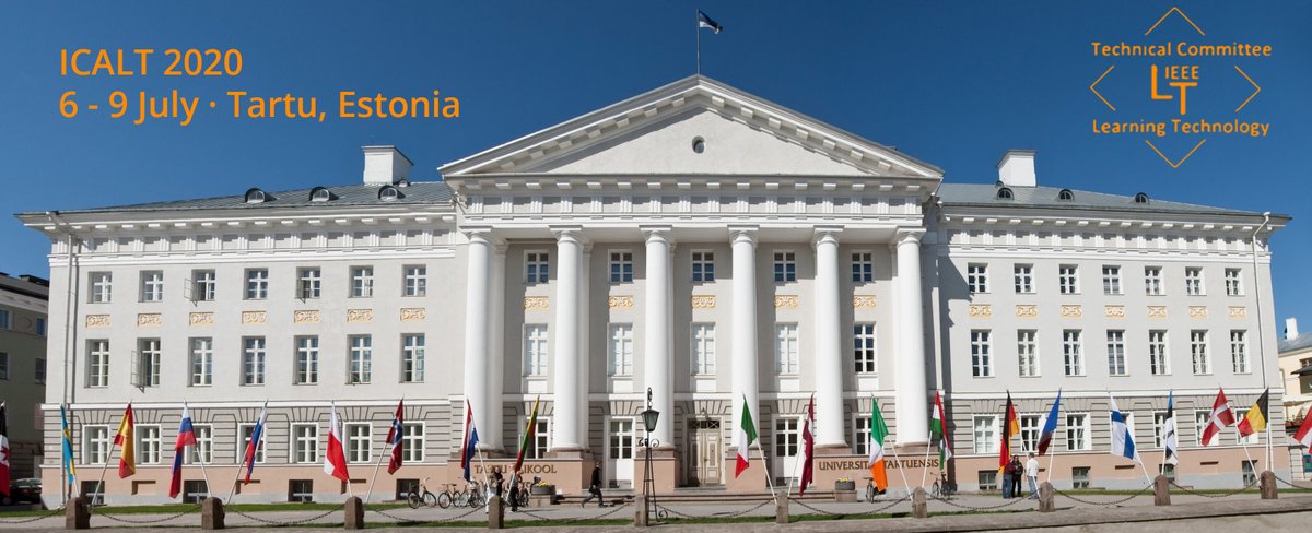 The 20th IEEE International Conference on Advanced Learning Technologies #IEEE #ICALT2020 in #Tartu, #Estonia 
July 6-9, 2019
Call for PAPER EXTENSION to January 22, 2020 #EdTEch <a href="/IEEEorg/">IEEE</a> <a href="/ComputerSociety/">IEEE Computer Society</a> #highered #AI #AR #VR #colaboratech 
ieee-icalt.org