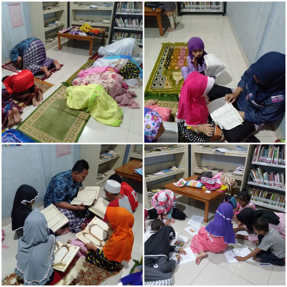 BeringinRptra's tweet photo. Kegiatan belajar malam di awali dengan shalat maghrib berjama'ah dilanjutkan membaca Al-Qur'an dan membaca iqro serta mewarnai di Perpustakaan RPTRA Beringin, 13 Jan 2020#MengajidanBelajar Malam
@BeringinRptra @dppappdki @Ermasuryani63 @tutykusumawati @togi_duma @kelcemputtimur https://t.co/08A88XxVTd