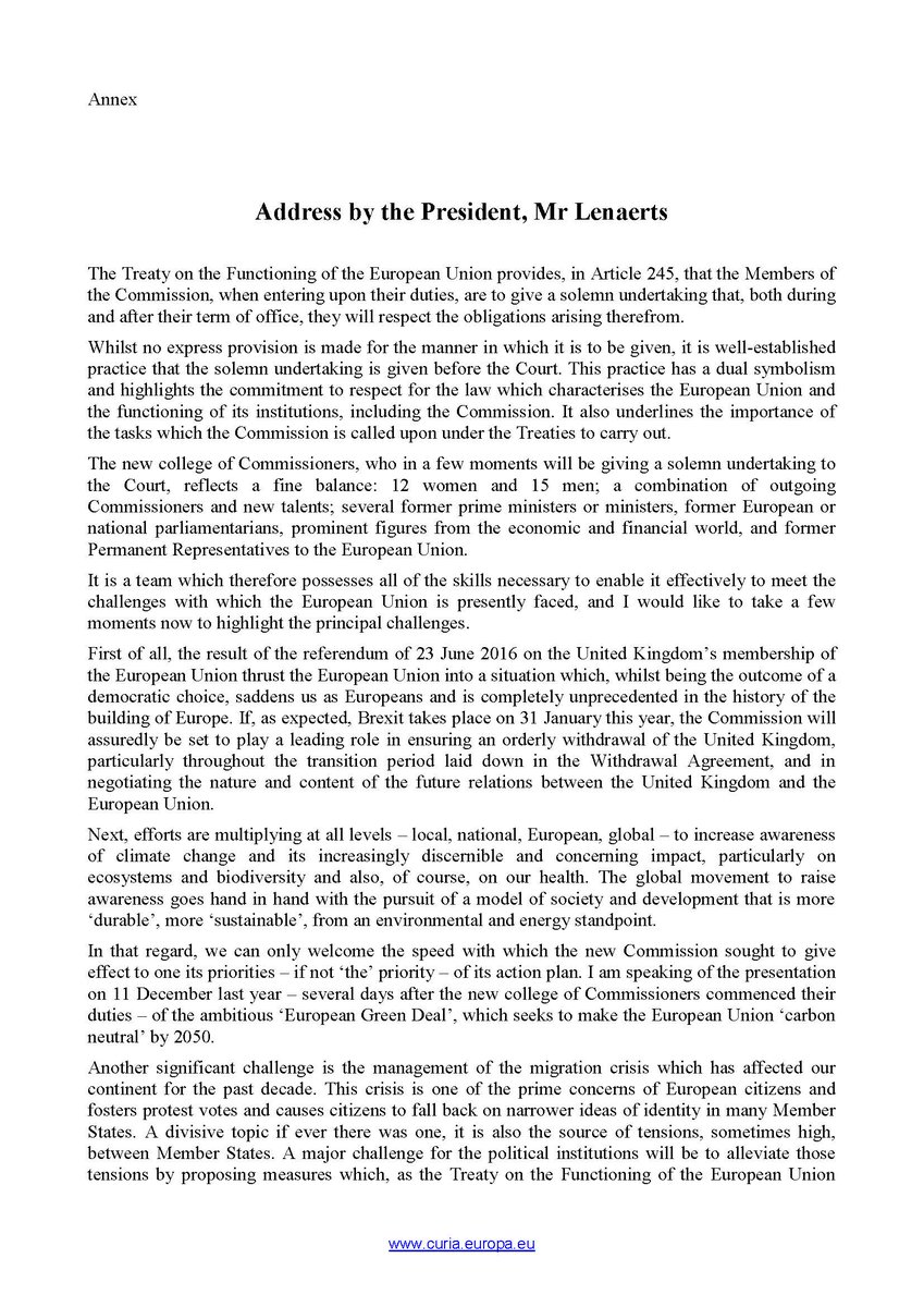 EUCourtPress's tweet photo. Address by the President of the #CJEU, Mr Koen Lenaerts https://t.co/PbW69DpNqq