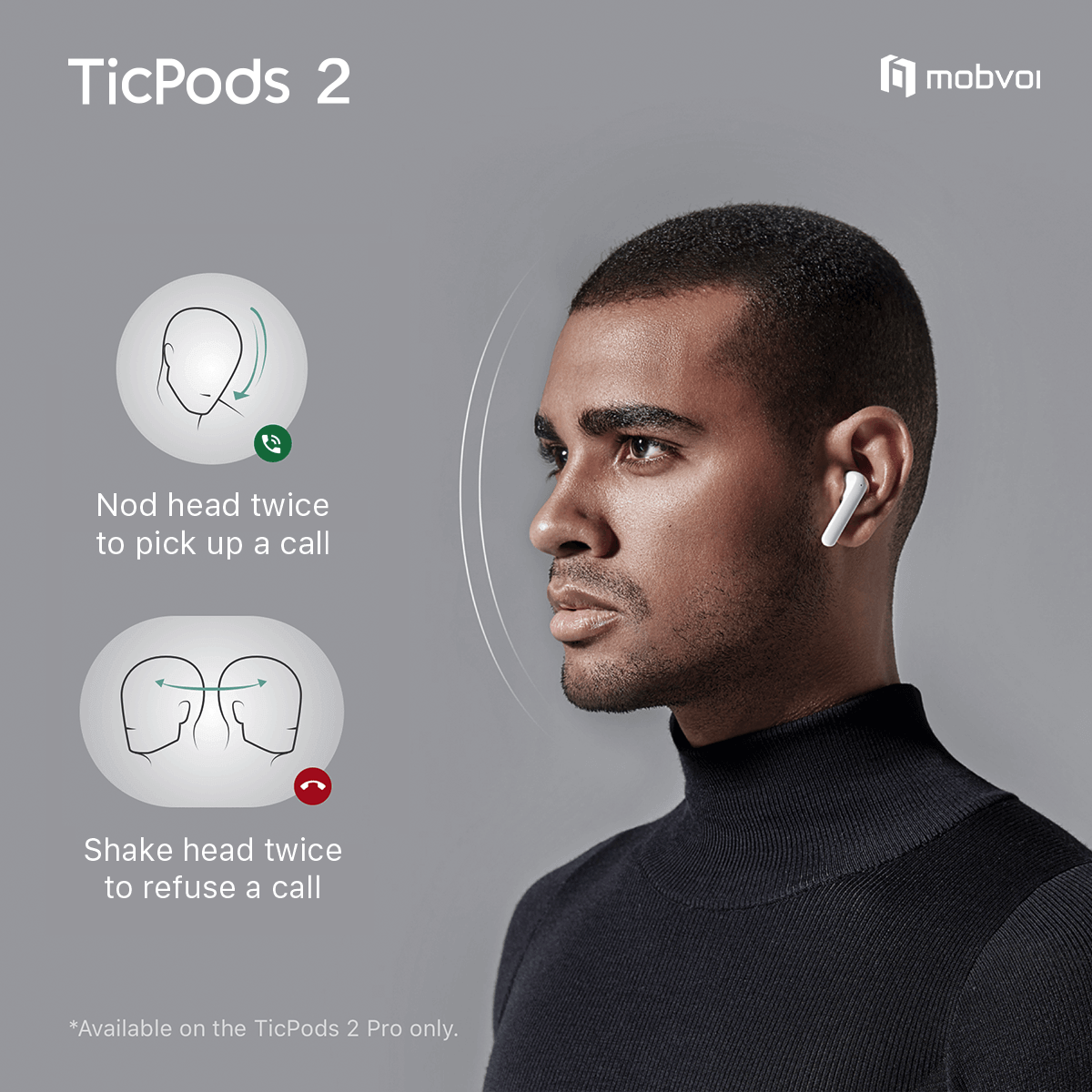 Mobvoi_Official's tweet photo. Nod head twice to pick up a call. Shake head twice to refuse a call. Got it! π―
https://t.co/w2FuIj6u2H
#Mobvoi #TicPods2 #TicPods2Pro #TicMotion https://t.co/EhYWizlSNS
