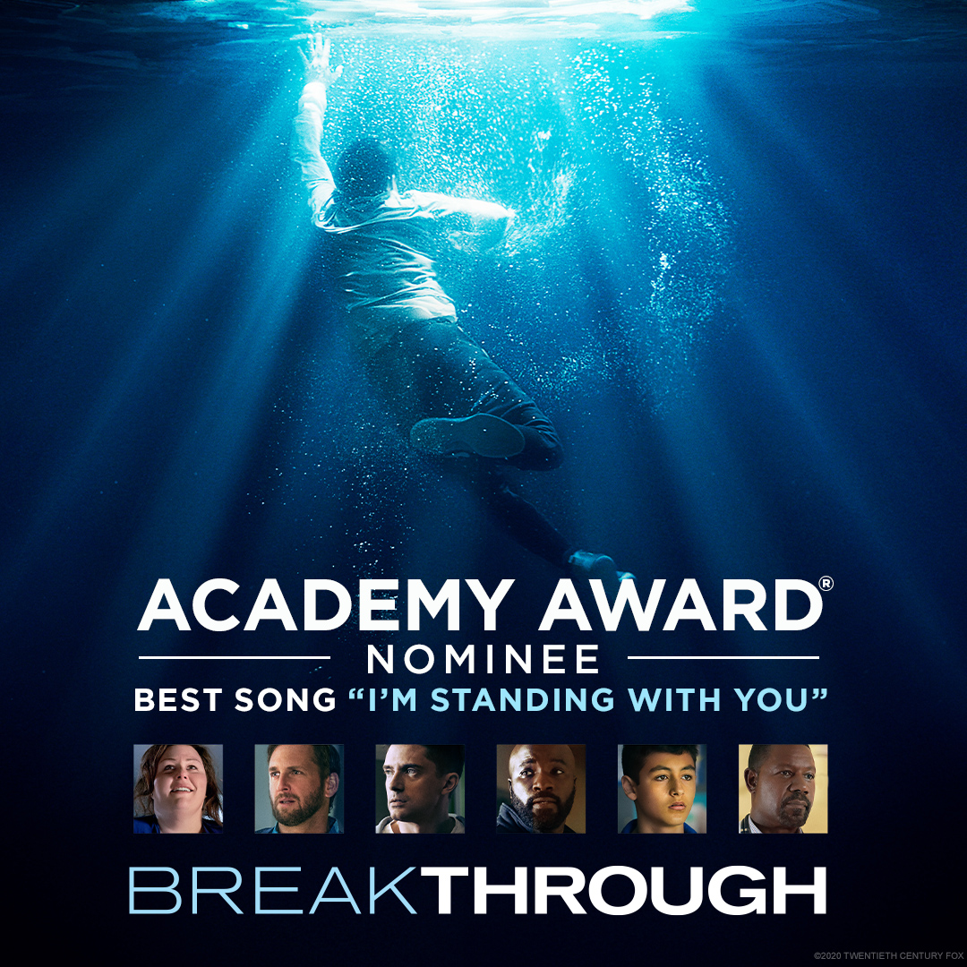 Congratulations! #BreakthroughMovie has been nominated for an Academy Award for Best Original Song – “I’m Standing with You”