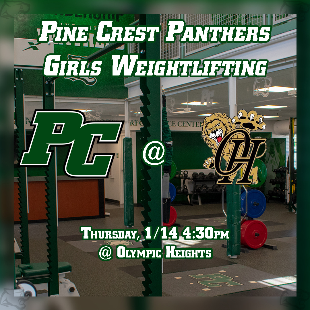 GoPineCrest's tweet photo. Tomorrow the #PCGWeightlifting team will lift at Olympic Heights. #GoPCPanthers https://t.co/sH0sqw8m6w