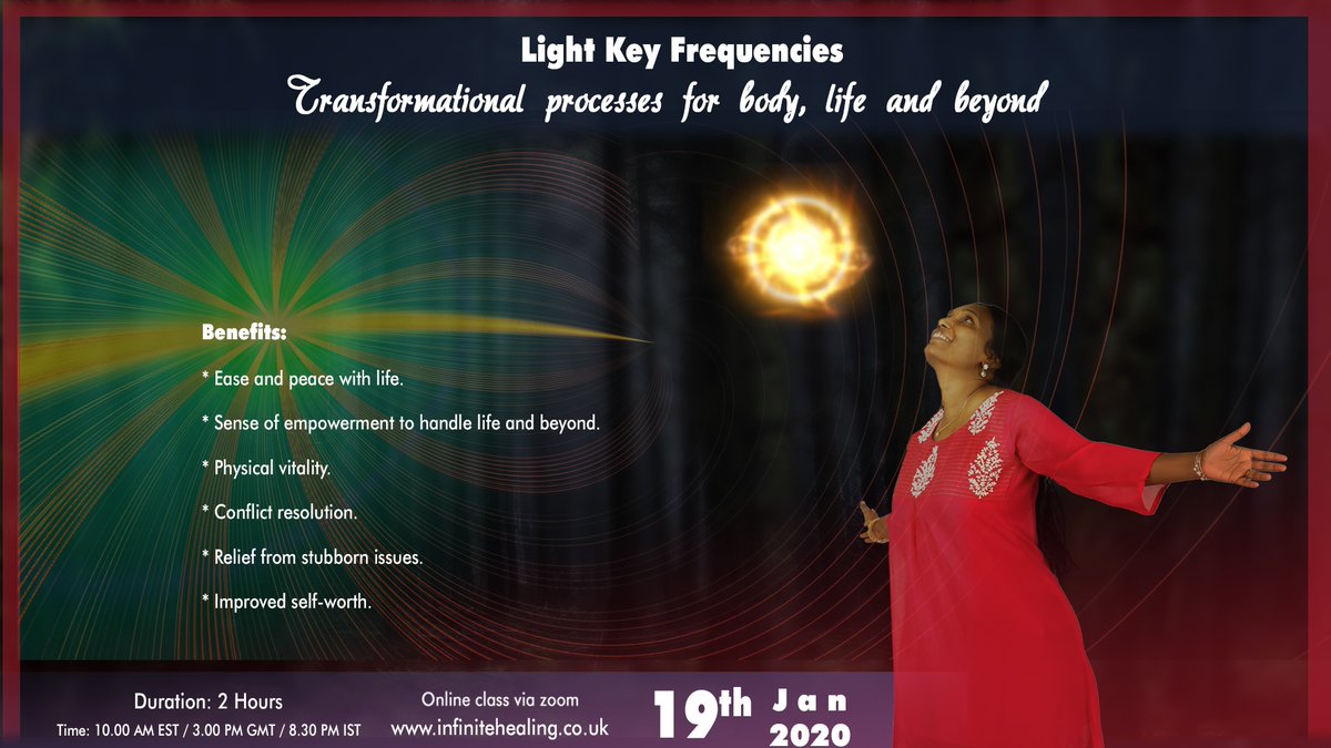 Light Key Frequencies – #Transformationalprocesses for #body, #life and #beyond @healingtherapies 

infinitehealing.co.uk/event/light-ke…

#peace #PeaceAndLove #BeyondTheShadow