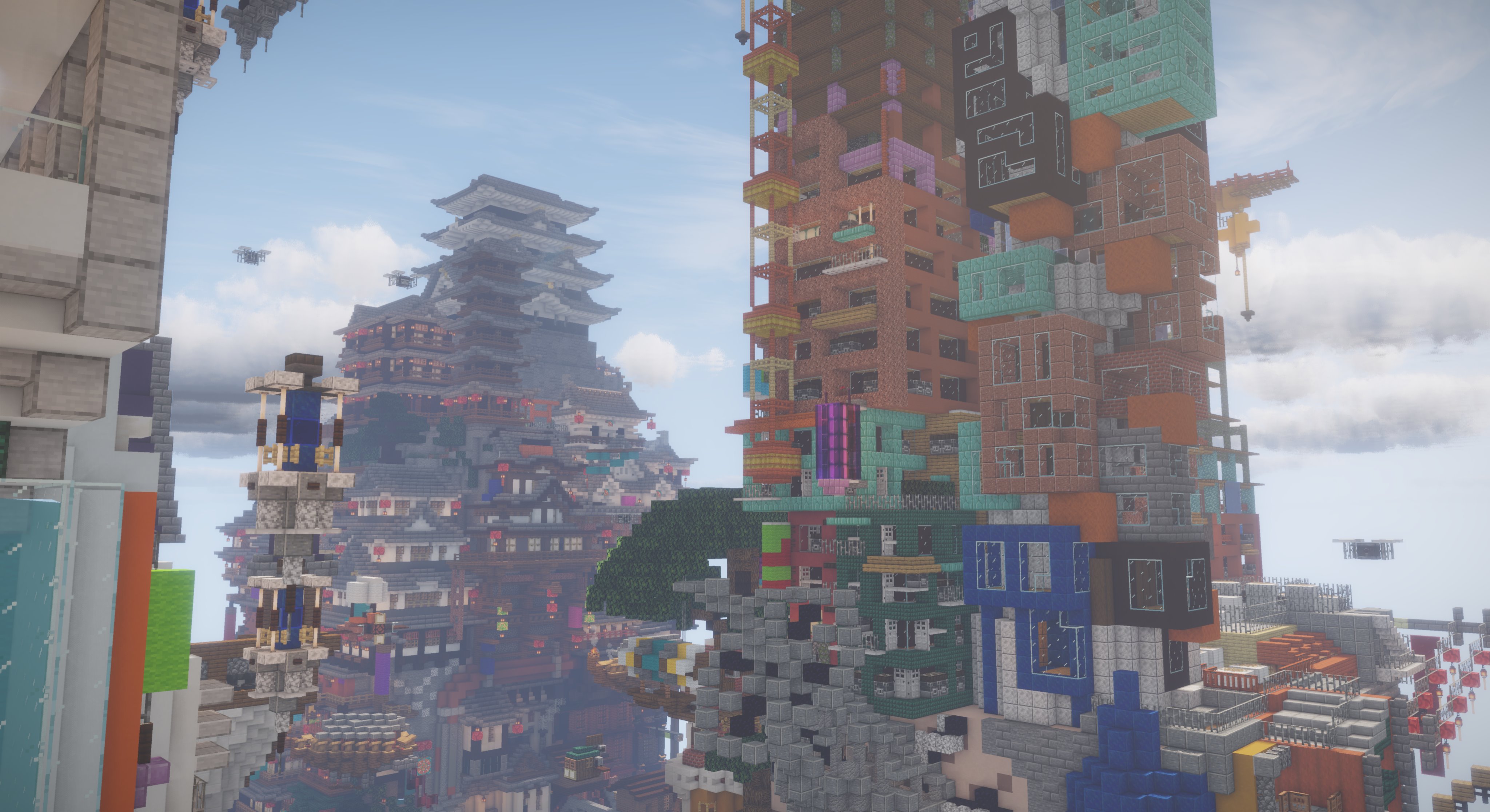 𝔸 ℤ 𝕌 𝕂 𝕀 Minecraft違法建築イベ Minecraft 主に和風エリアに建物を建てました とても楽しい約四日間でした お疲れさまでした T Co Fvfmn1ltsj Twitter