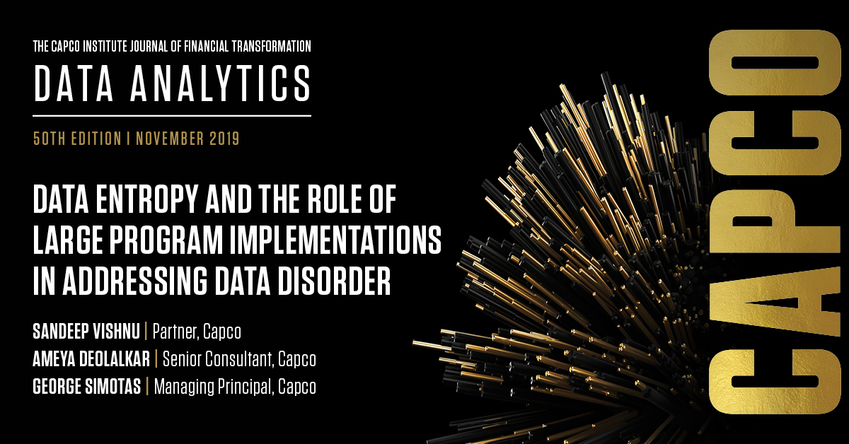 bgcollocott's tweet photo. Clutter, waste, damage, inefficiency… How to avoid ‘data disorders’ and modernize the #data supply chain with large program implementations. Read more in #CapcoJournal50. https://t.co/IHSXTnMrLR https://t.co/rd85OJxRmH