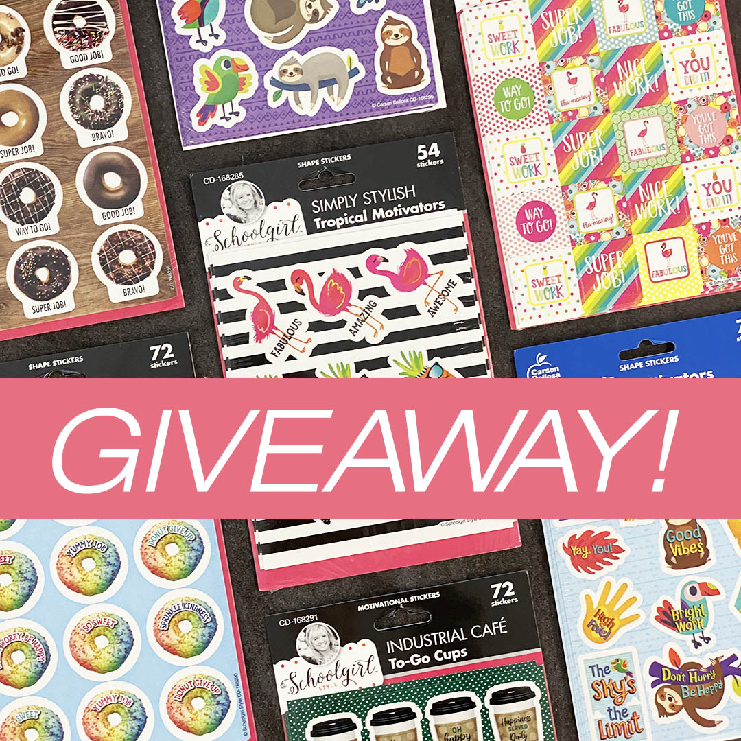 ⭐ G I V E A W A Y ⭐  
Happy National Sticker Day! Whether you're rewarding good behavior, adding flair to an assignment, or simply just want to make student smile—we have exactly the sticker you need. 
Like this post and retweet — you could win a mystery prize pack of stickers!