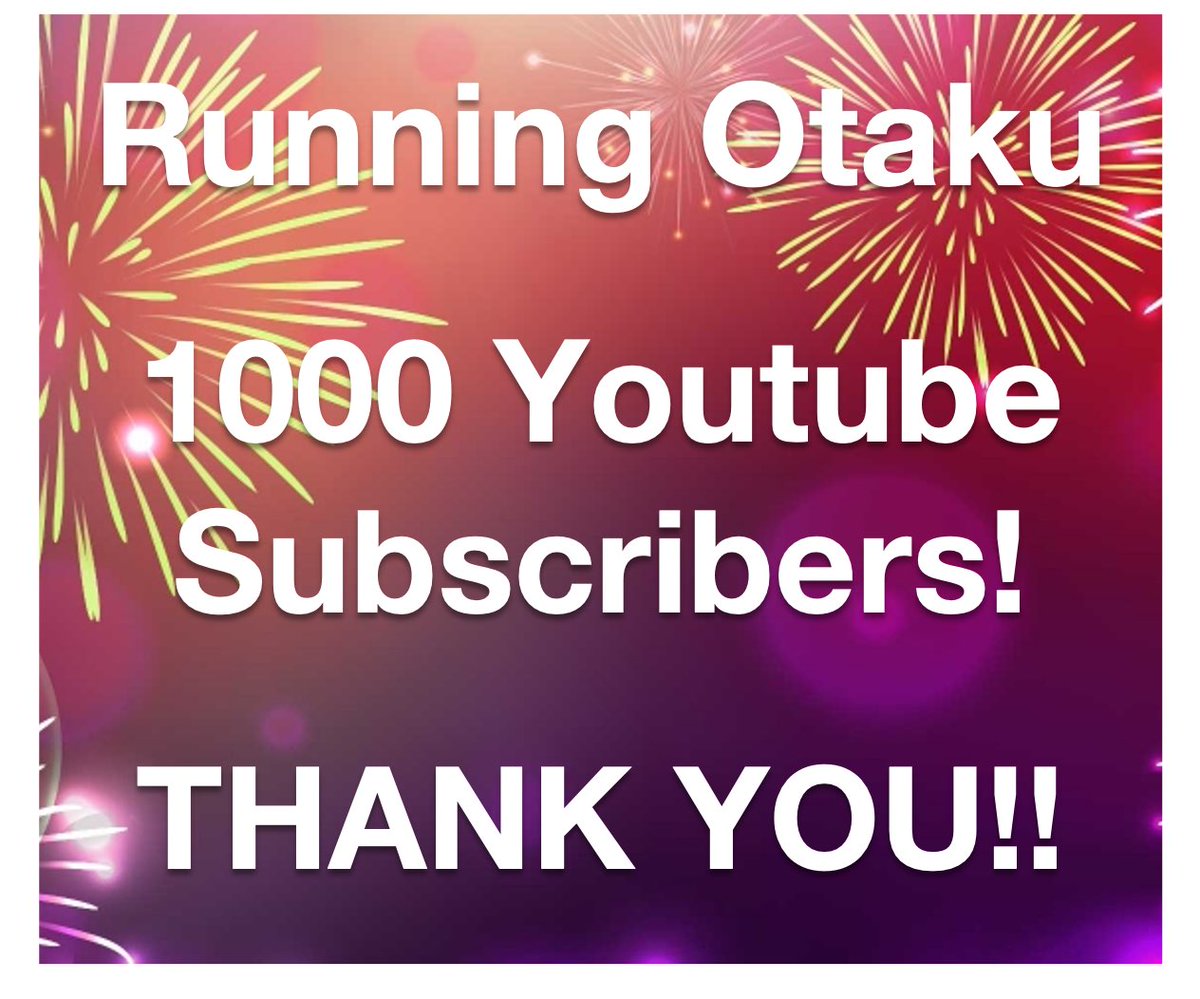 1000 Youtube subscribers. Thank you!  #runningotaku #liverun #ライブラン