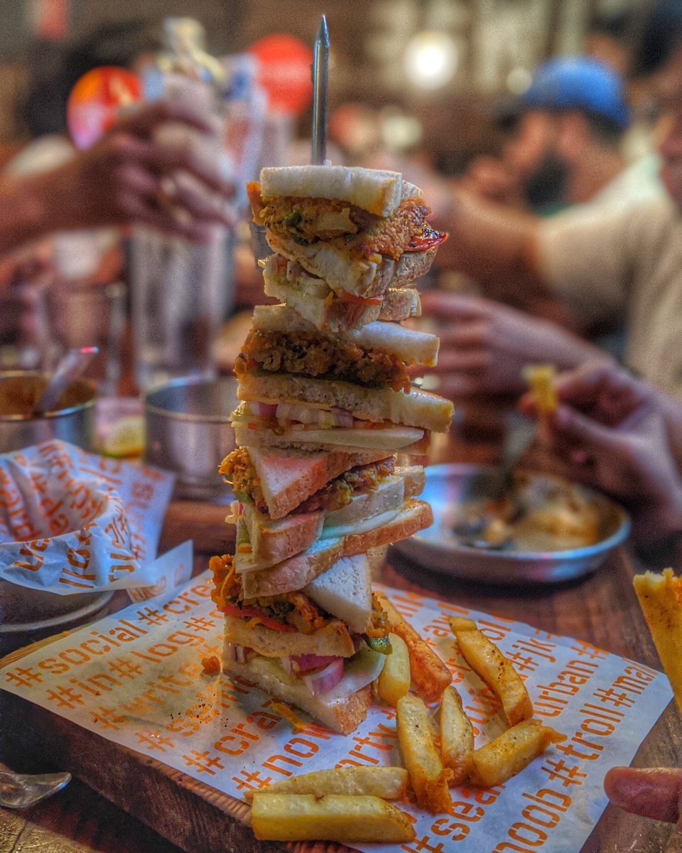 gulvaniharesh's tweet photo. The Mile High Club Veg Sandwich from @SocialOffline at #colabasocial #Mumbai
#JorrFood #wassupmumbai #mypixeldiary #pixel3 https://t.co/0FB1U8o9HZ