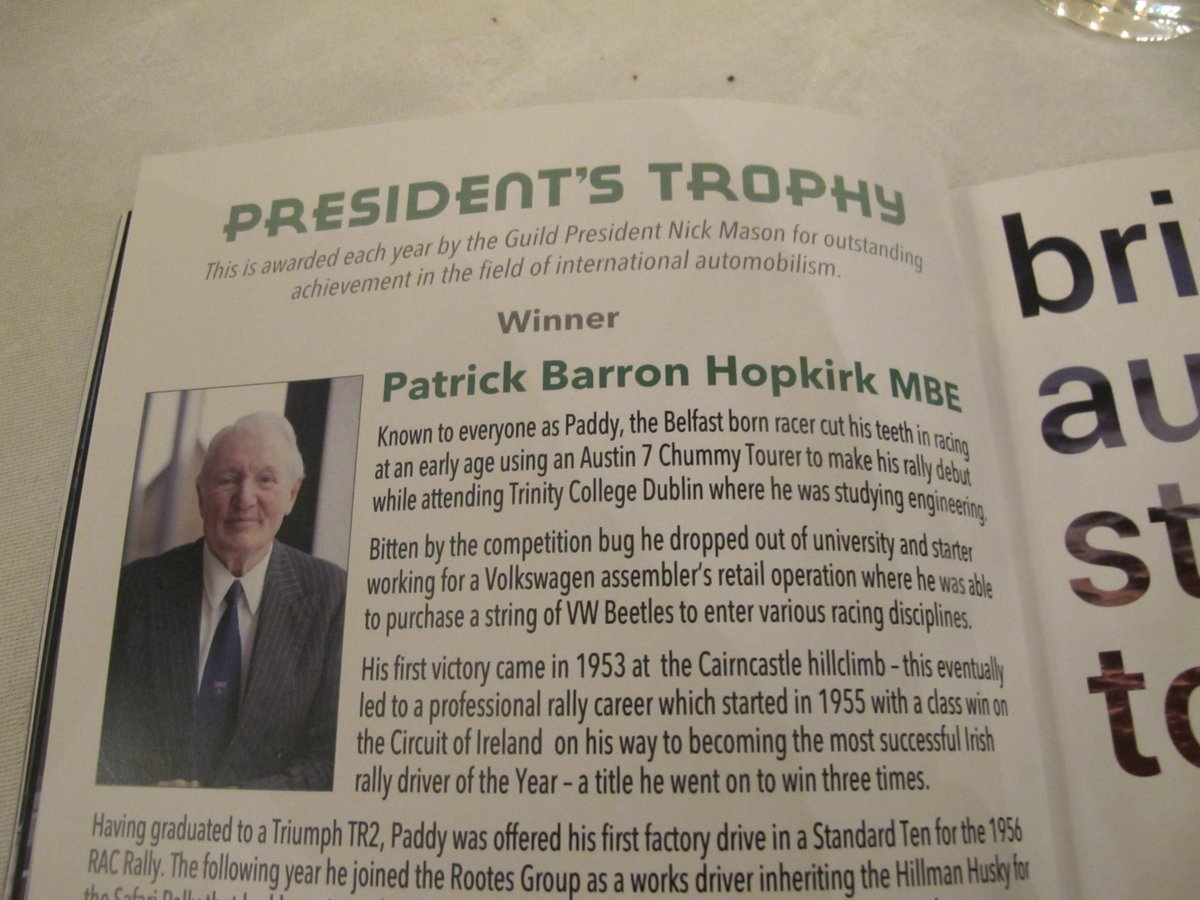 It was truly an honour to win the President's Trophy at the <a href="/gomw_uk/">The GoMW</a> Annual Dinner, I'm very flattered. Thank you to all in the car industry who chose me to win! #guildawards19