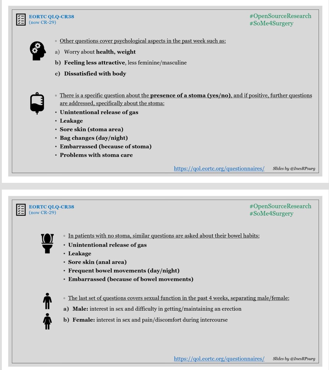 InesRPsurg's tweet photo. More questions included in EORTC QLQ CR-29 #OpenSourceResearch #OSRweek1 #SoMe4Surgery @EORTC @EORTC_QLG @escp_tweets @YouESCP #PatientCare https://t.co/XUfqpsRS7c