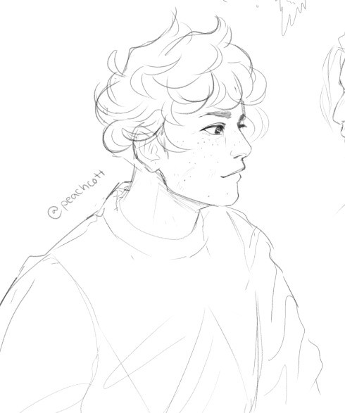 [ tma ] 
ive been struggling w jons hair but i wanted to at least post martin sketch before i go to bed?☁️ gnight !! 