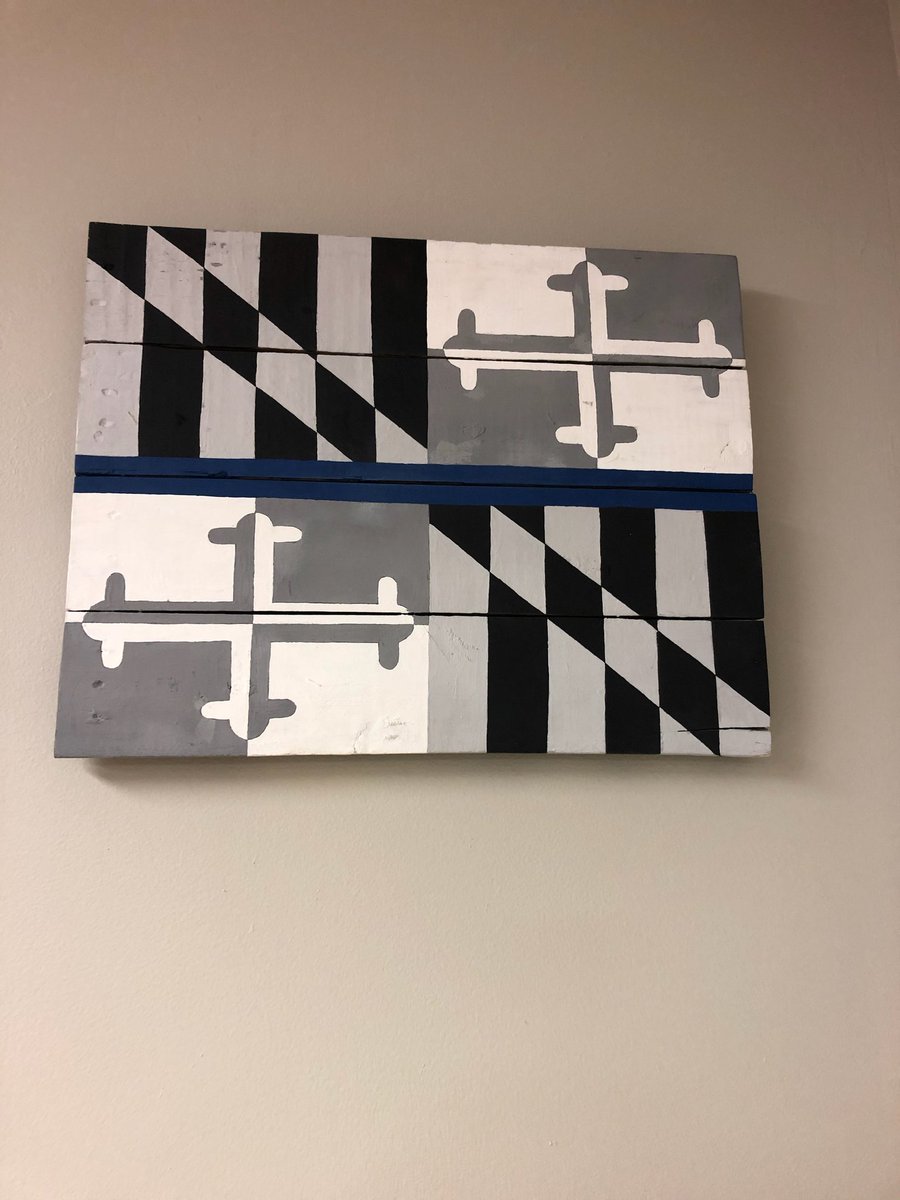 senatorjbailey's tweet photo. Spent the morning in my district office adding this great flag to our wall!

#MDGA2020 #mdpolitics #ThinBlueLine https://t.co/CzYBELYs2L