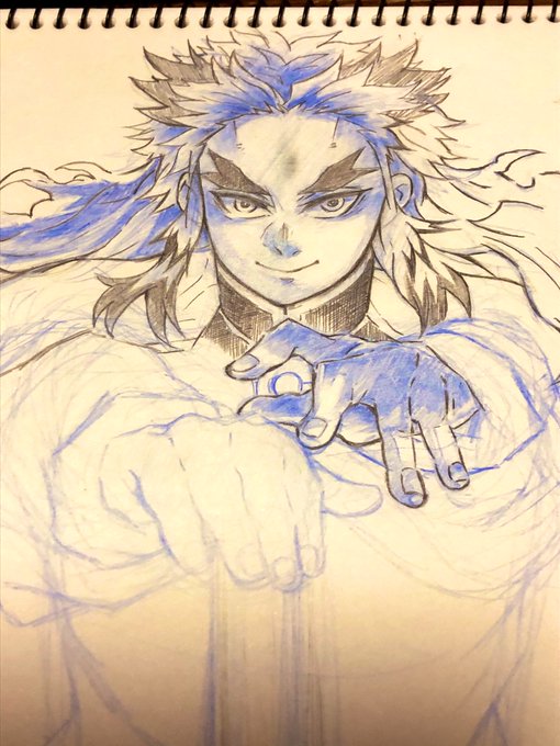 まどかさんがTwitterに投稿した煉獄杏寿郎(鬼滅の刃)のイラスト。