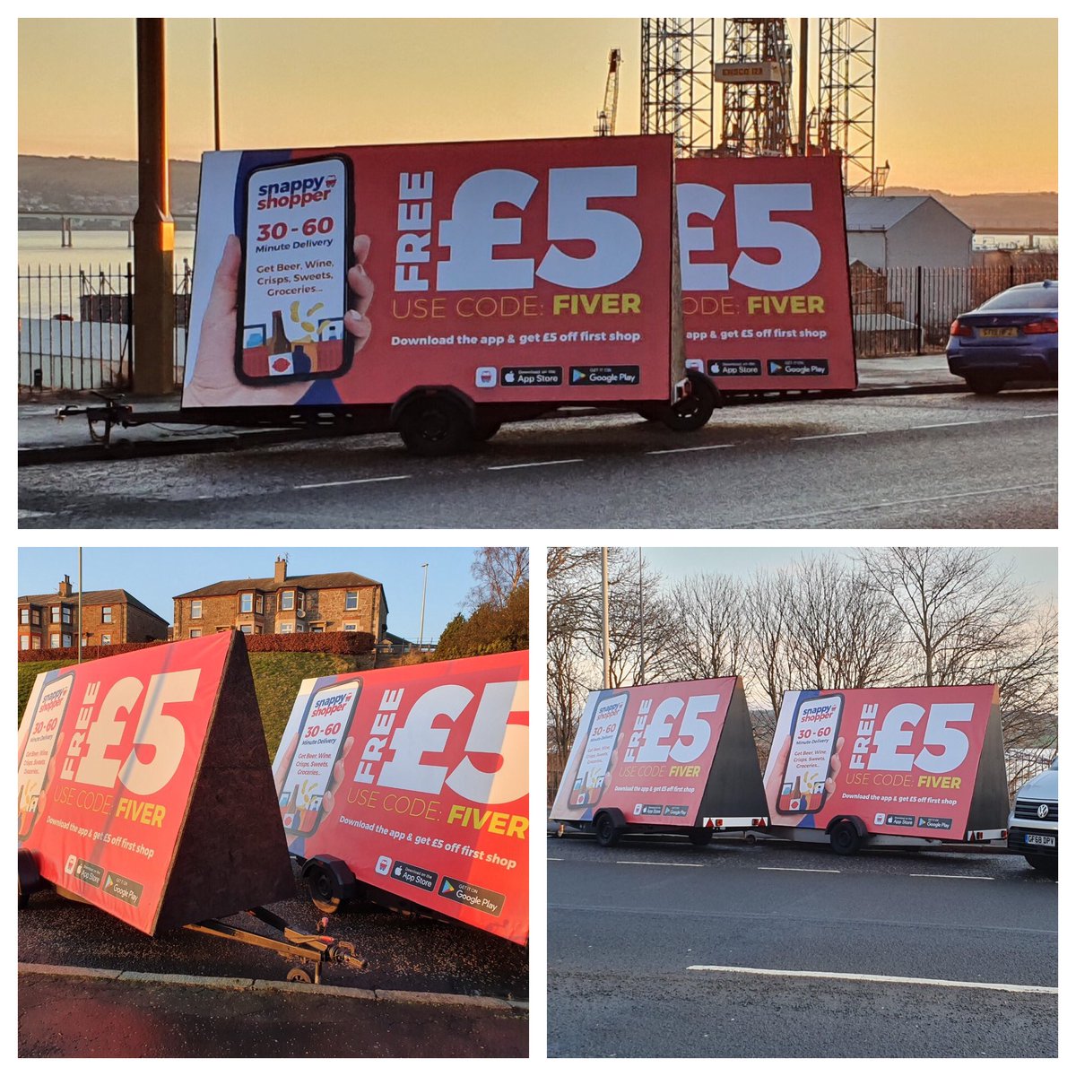 Alt_Advertising's tweet image. Snappy Shopper are off to a bright start this year, with a fleet of new Postatrailers delivered to #Dundee!
 
#selfad #roadsideadvertising #outdooradvertising #advertising #ooh #discounts #fooddelivery #deliverytoyourdoor