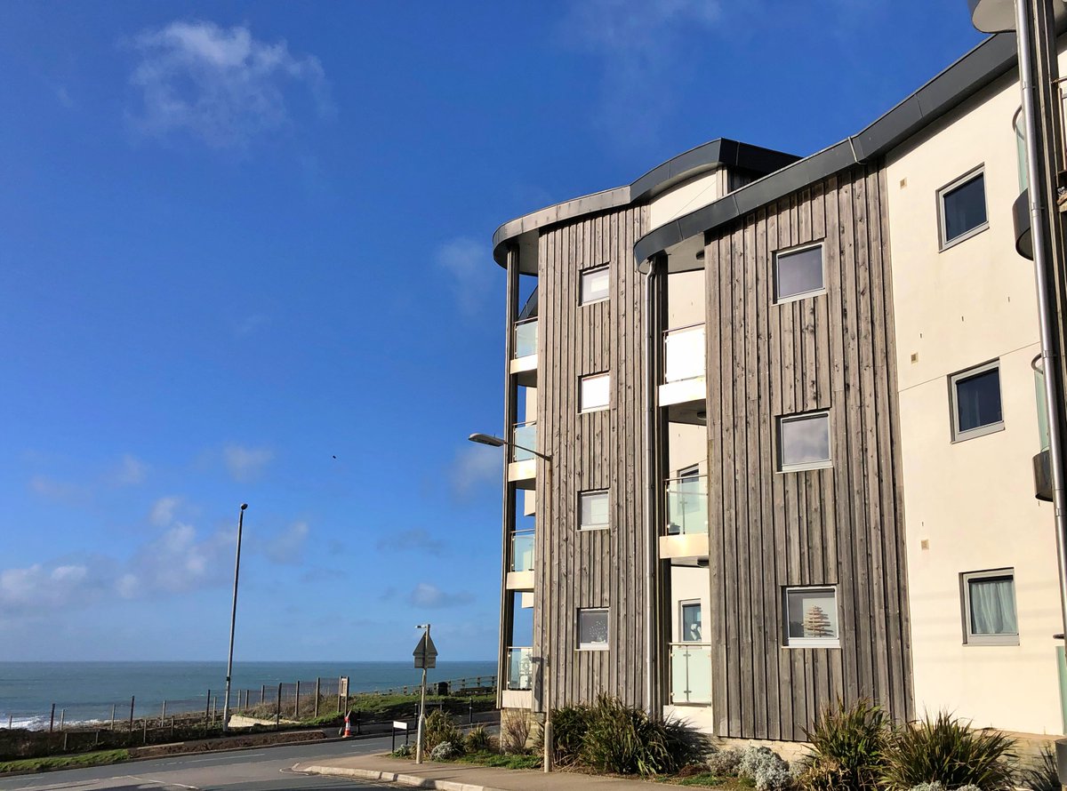 Zenith apartments, Newquay. 

Removal and replacement of the balcony fronts &amp; soffits, re-render and completed with repainting of the full exterior.