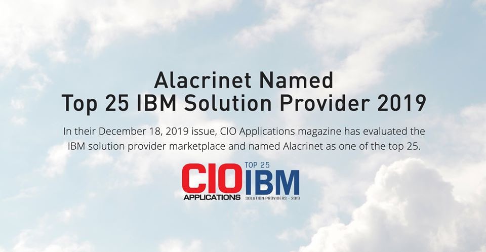 alacrinet's tweet image. 👏 Once again, @CIOApplications named #Alacrinet as one of the top 25 @IBM #SolutionProvider. 

📃 Read the full #CIOApplications article: ibm.cioapplications.com/vendor/alacrin…