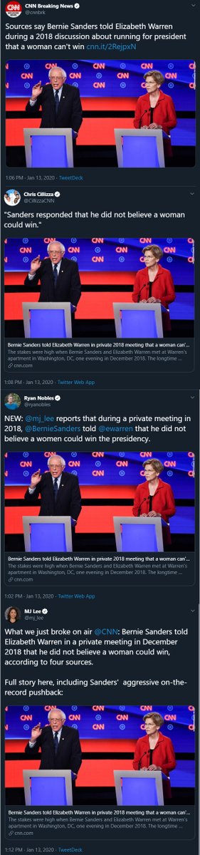 Spitfire_2600's tweet image. Hey @CNN, next time you try a coordinated attack on a candidate, try spacing out the time in which your reporters post the articles, otherwise people catch on that it's a coordinated attack... #Hacking101 #Bernie2020