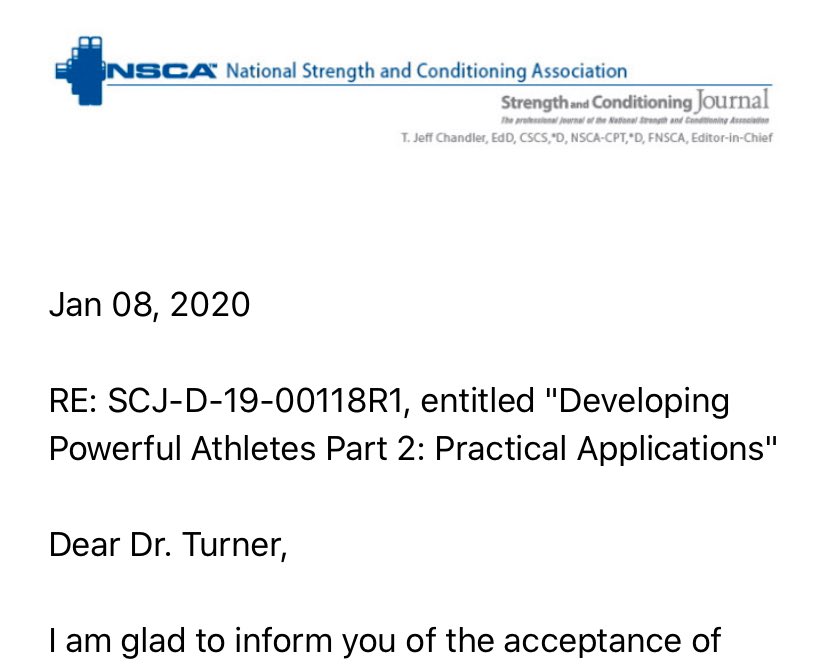 Prof Anthony Turner (@anthonyturneruk) on Twitter photo 2-part paper on power accepted in <a href="/NSCASCJonline/">Strength and Conditioning Journal</a> 😊
P1 breaks down the mechanics 🕵️ 📊 and P2 applies the mechanics to practice 🏋🏼♀️⛹️♀️
Co-authors who schooled me throughout: <a href="/PaulComfort1975/">Professor Paul Comfort</a> @DrJJMcMahon @ChrisBishop_UK <a href="/shy_2tweet/">Shyam Chavda</a> <a href="/paulread1010/">Paul Read</a> <a href="/Peter_Mundy/">Dr Peter Mundy</a> @DrJLake 2-part paper on power accepted in <a href="/NSCASCJonline/">Strength and Conditioning Journal</a> 😊
P1 breaks down the mechanics 🕵️ 📊 and P2 applies the mechanics to practice 🏋🏼♀️⛹️♀️
Co-authors who schooled me throughout: <a href="/PaulComfort1975/">Professor Paul Comfort</a> @DrJJMcMahon @ChrisBishop_UK <a href="/shy_2tweet/">Shyam Chavda</a> <a href="/paulread1010/">Paul Read</a> <a href="/Peter_Mundy/">Dr Peter Mundy</a> @DrJLake