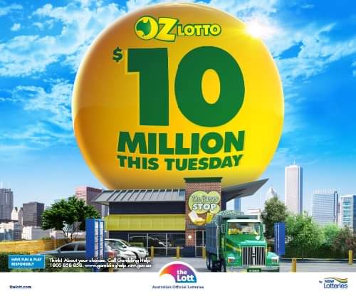 OzLotto tonight is $10million, that is ten million reason why you need to get yourself an entry. We are open till 6pm.
#OzLotto #10million #tuesday #needaticket