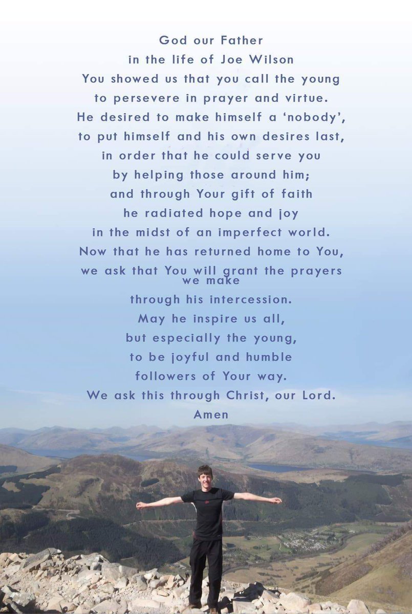 We have a prayer request for a lady's son who is in a vicious cycle of drink and depression.
Please ask the intercession of Joe Wilson in helping break this cycle