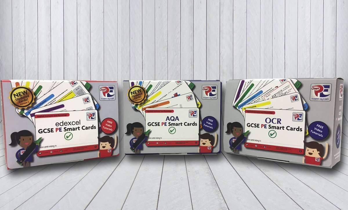 COMPETITION TIME

RT for a chance to win a pack of AQA/Edexcel/OCR Smart Cards (Ends 20/1)

Your students need GCSE PE Smart Cards...

☑️ Specific to your exam board
☑️ Access to video tutorials, exam style Qs, detailed mark schemes &amp; AO mapping

Buy today smartpe.co.uk