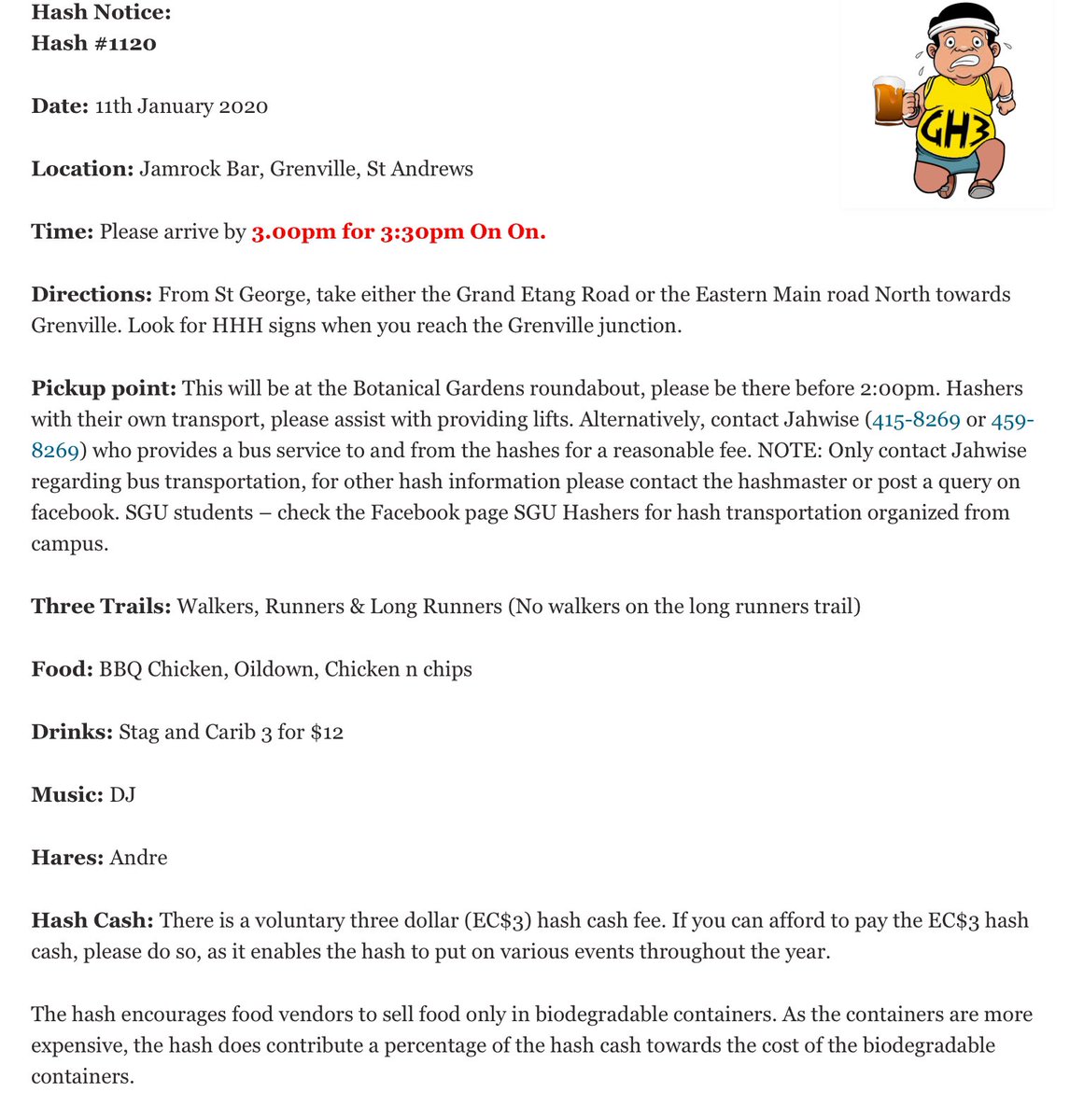 GrenadaHash's tweet image. Hash #1120
JamWorld Bar, Grenville, Grenada
11th January 2020