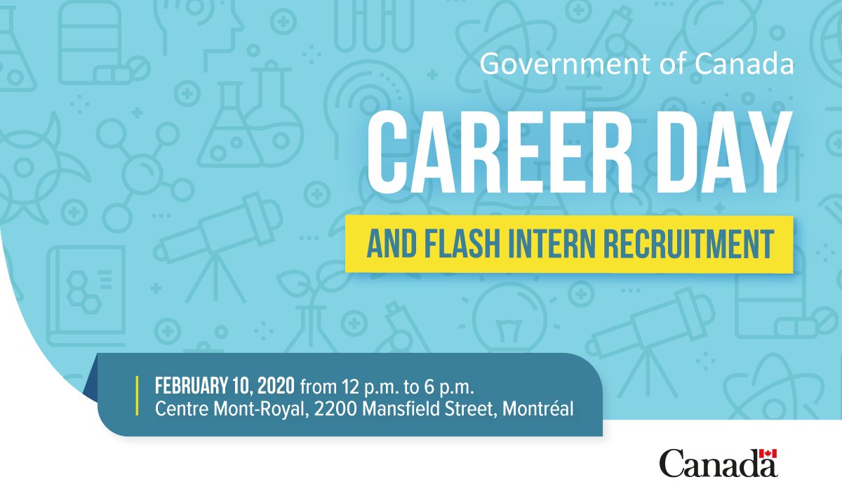 environmentca's tweet photo. Calling all #STEM university students in Montréal! On February 10, come discuss exciting career opportunities and internships with reps from various federal departments. Check out internship opportunities and activities on #CareerDay. https://t.co/HksfTtSnGL https://t.co/EYpCSVXv06