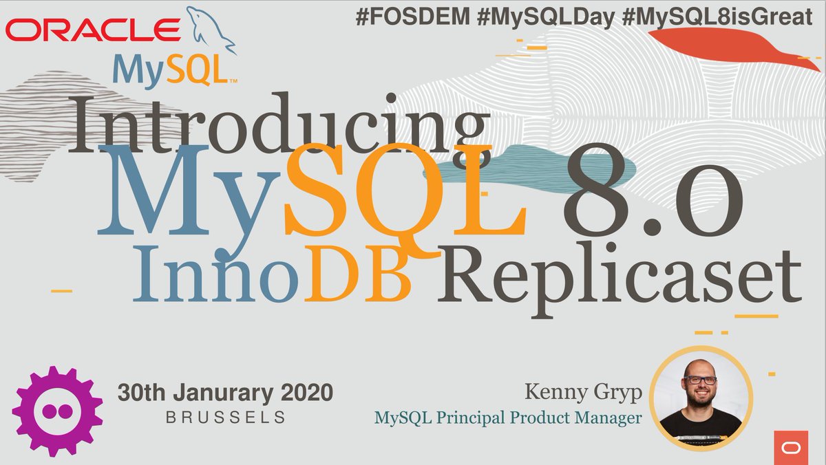 I will talk about MySQL InnoDB ReplicaSet at preFOSDEM @MySQL Day in Brussels! #FOSDEM #MySQLDay #MySQL8isGreat lefred.be/content/prefos…