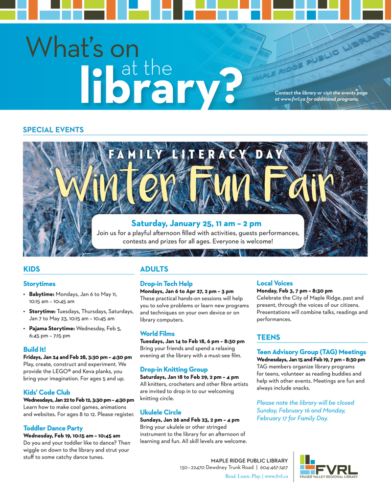 whatsonrm's tweet photo. So many great activities happening at the Maple Ridge Library!

#whatsonridgemeadows
#mrlibrary
#fvrl
#winterfunfair
#community https://t.co/kw8tIx2V38