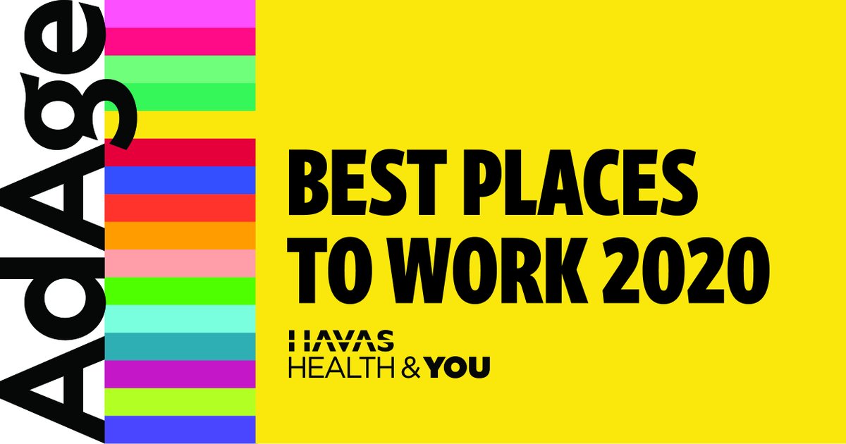 Havas_SO's tweet photo. Very exciting news to see that @HavasHealthYou has been named one of @adage 2020 Best Places to Work! Congrats to everyone in the HH&amp;Y network! #bestplacestowork #employeesatisfaction #EmployeeEngagement https://t.co/pIQhmhH87A