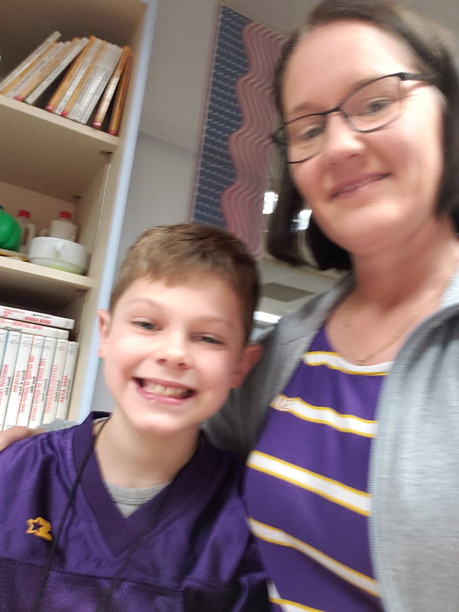 ErinLoosemore's tweet photo. Wearing our purple and gold today.   Geaux Tigers @APE_Sailors https://t.co/XEPOmxFosX