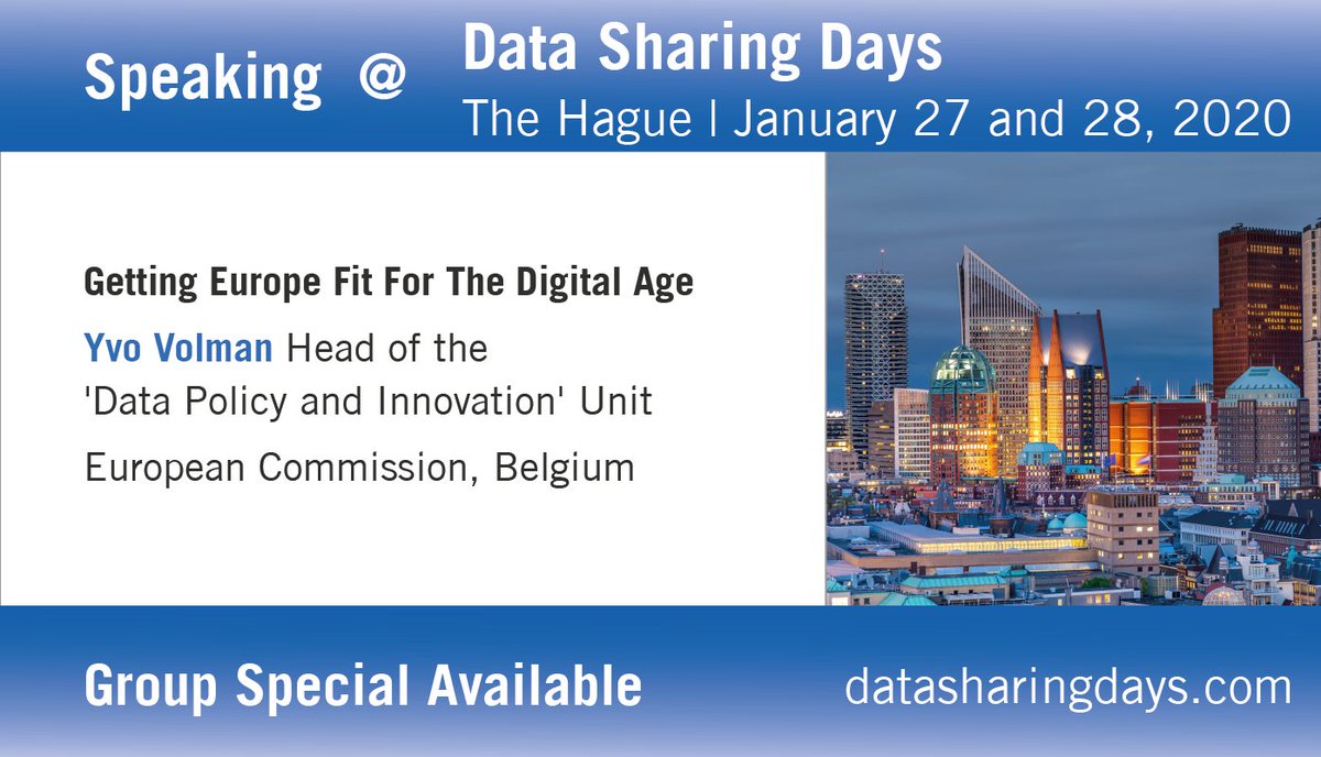 Yvo Volman of the @EU_Commission supporting #DataDrivenInnovation through legislative and funding measures at the @DataSharingDays in The Hague on Jan 27 and 28, 2020. Agenda: datasharingdays.com #DSDTheHague @ThePaypers
