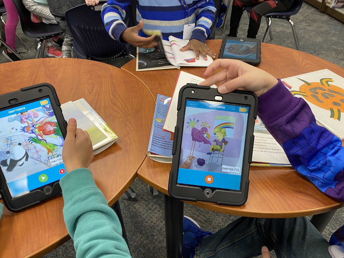 Poetry and Chatterkid at the Creech library. Pass the poetry please.#creechpride #kisdlibrarians