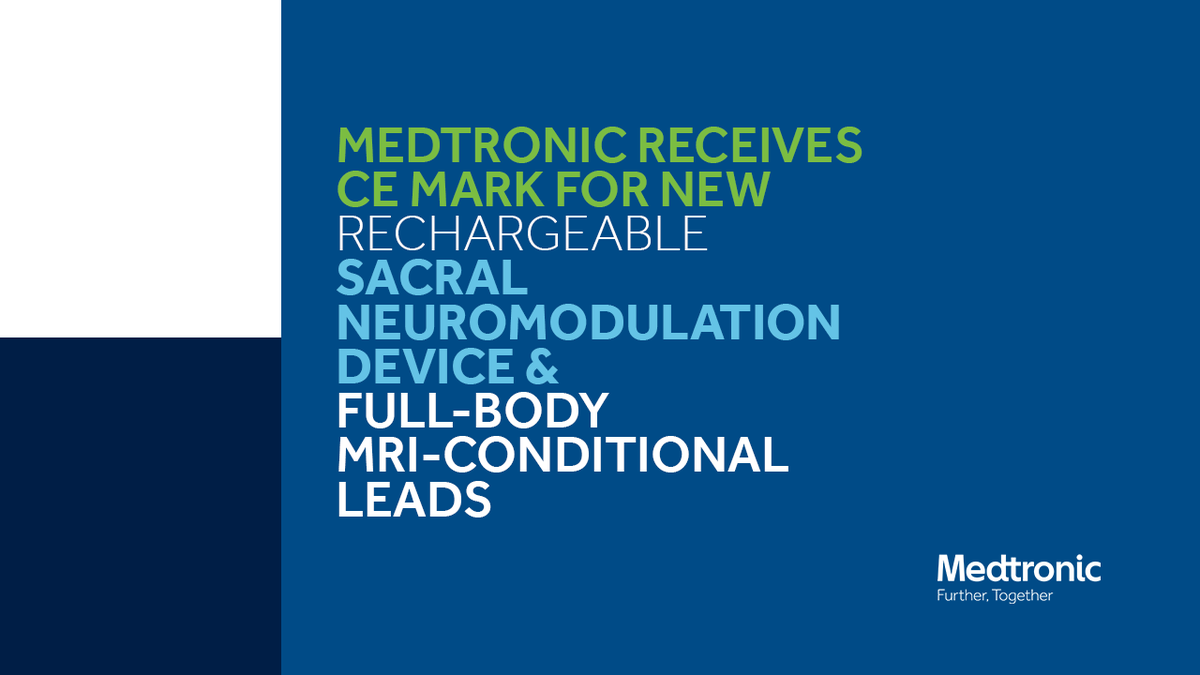 Medtronic's tweet photo. Announcing CE Mark for our new sacral neuromodulation (SNM) systems. Excited about the latest addition to our portfolio. https://t.co/OH82olrRyA