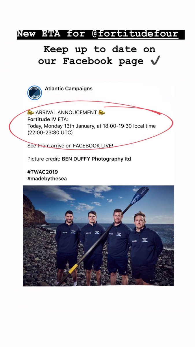 New ETA for <a href="/FortitudeIv/">Fortitude IV</a> - keep up to date on our Facebook page for an accurate time ✔️