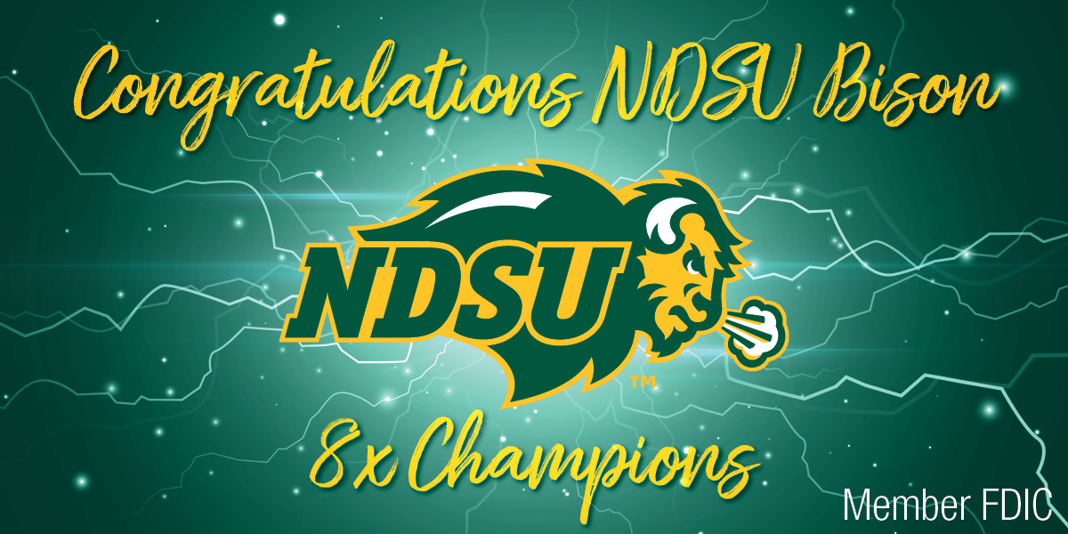 gobellbanks's tweet photo. Congratulations to the @NDSUfootball team on winning their 8th #FCS National Championship on Saturday! 🤘🏻 #FCSChampionship #GoBison #LEG8CY https://t.co/XyeChZKYIy