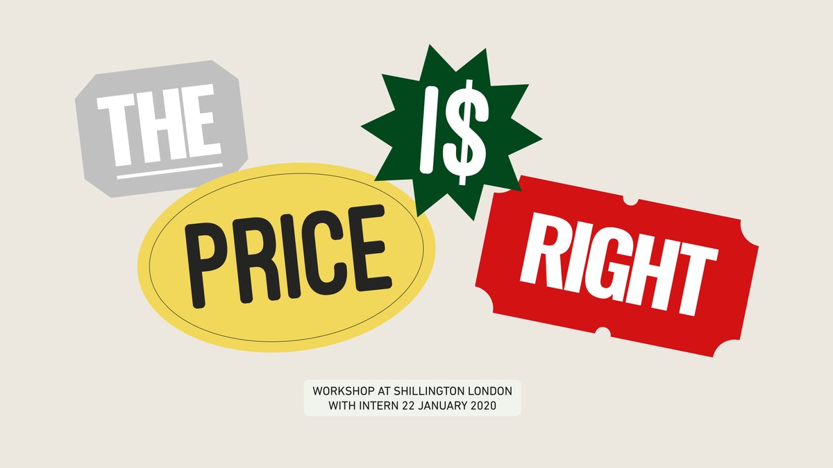 ThisIsIntern's tweet photo. Are you a UK-based @Shillington_ student or grad? β
Do you want to find out how to price your design work effectively? β
Then join us at #ShilloLon on 22nd Jan for an exclusive βThe Price is Rightβ workshop. πΈ
#Shillington #Shillumni #GraphicDesign #DesignEducation https://t.co/1lBAh4E9f2