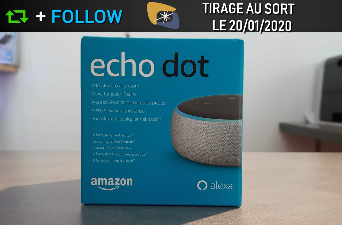 micro_planet's tweet photo. Concours 🎁
Une enceinte Amazon echo dot 3 à gagner !

🔸rt + follow pour participer
📅Tirage au sort le 20/01/20. 

Augmente tes chances en participants sur Facebook: https://t.co/Q1jZ9rn22j https://t.co/tjIAyNwojG
