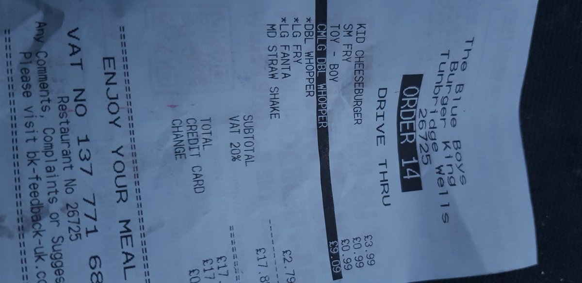 sparkormarc's tweet photo. @BurgerKingUK asked for a kids cheeseburger meal and my meal..came to over £17 pound..what is this about? https://t.co/BdLzzrUDx3