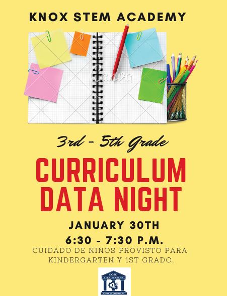 Data Night: Learn a/b your Ss growth from Fall to Winter. Look at their academic goals and help them make new ones for this semester! Thurs. 1/30 5:30 K-2; 6:30 3-5; childcare for K &amp; 1. #TOGETHERwegrow #uKnighted