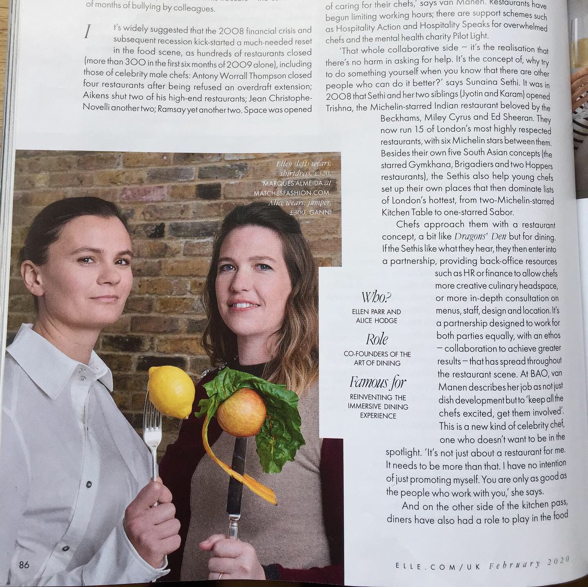 Mega chuffed to be featured in this months <a href="/ELLEUK/">ELLEUK</a>  magazine with a load of amazing women! #womeninthefoodindustry #makingitwork