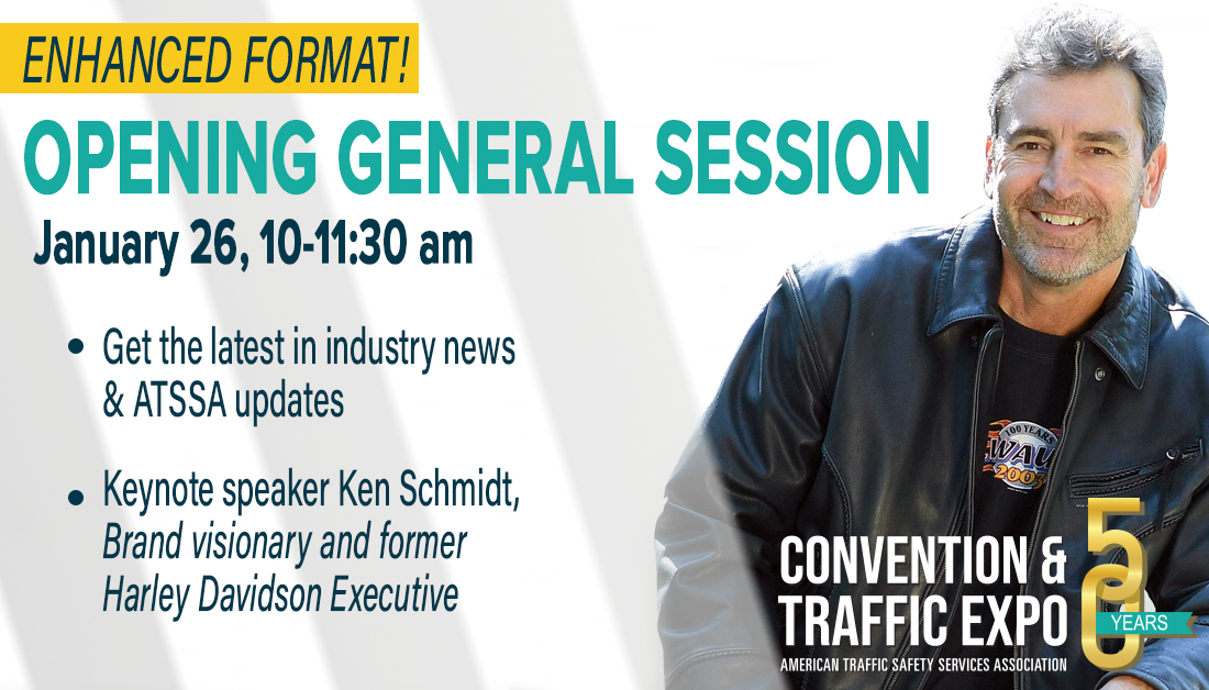 ATSSAHQ's tweet photo. Get your ticket for Opening General Session to connect with industry professionals, plus get the latest in industry &amp; #ATSSA news. Keynote speaker, Ken Schmidt, former director of communications, Harley Davidson. Jan 26, 10-11:30 am.

Register now at https://t.co/MiGC9Fwsvl https://t.co/y4HVEJoN8Q