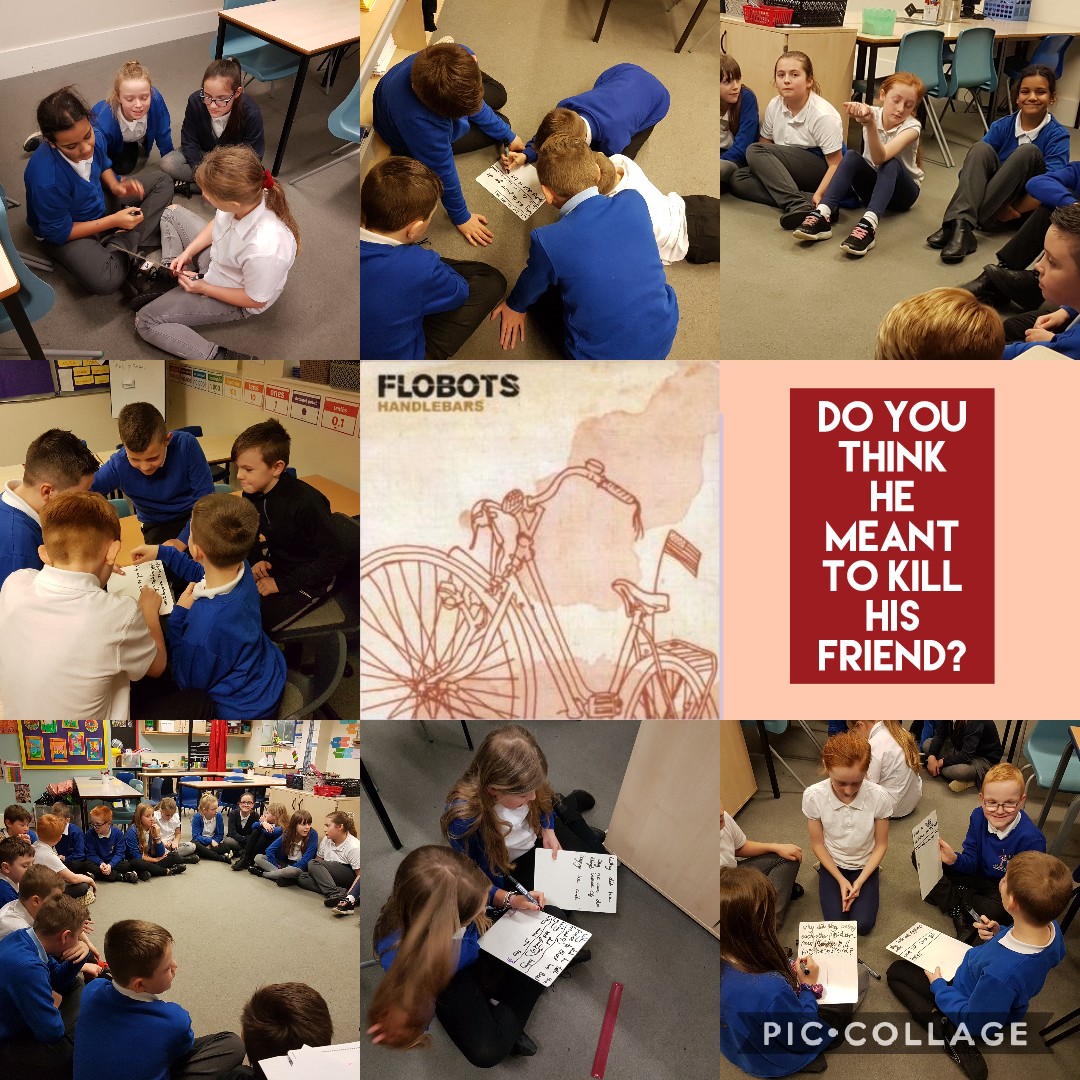 Highgateacademy's tweet photo. Class AK had a P4C enquiry after watching the music video to @flobots Handlebars. We came up with a question surrounding the protester's death and held a discussion about the choices we make and the actions we take 💭 #p4c #enquiry #nohandlebars https://t.co/pNuQTTNvuI