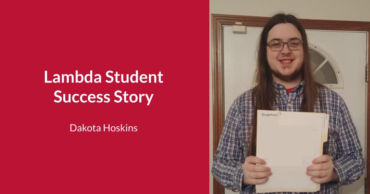 bloomtech's tweet photo. Meet Lambda graduate, Dakota Hoskins, who got #hired by the first company he ever interviewed for. "Lambda was such an overwhelmingly positive and transformative environment," shares Dakota. #SeeYourselfAtLambda https://t.co/om85lv3G3l