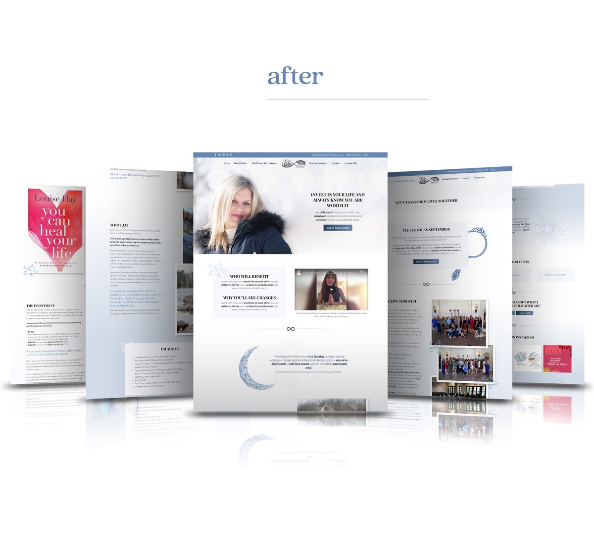 Thanks <a href="/Heidi__Martin/">Heidi Martin</a> for being so great to work with! I love how the site turned out, and even more, I love that you love it 💕

Check out the before and afters below. 
#websitelaunch #healyourlife #worthit #healyourlifetrainer