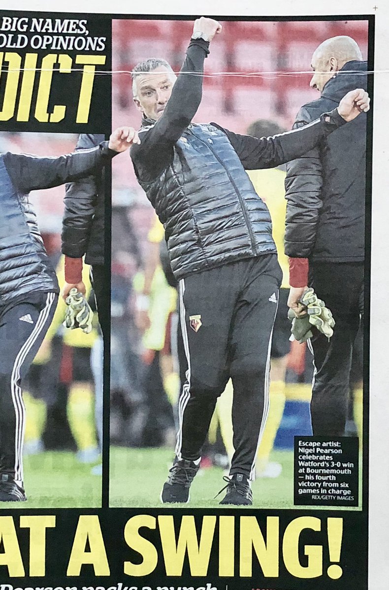 GrahamHuntPhoto's tweet image. Publications from yesterday’s Bournemouth v Watford match.  I have one pic on the front cover of The Daily Mail The Verdict, one in The Sun and two cutout pics in The Daily Telegraph via @ProSportsImages - @premierleague #premierleague #BOUWAT #Dorset