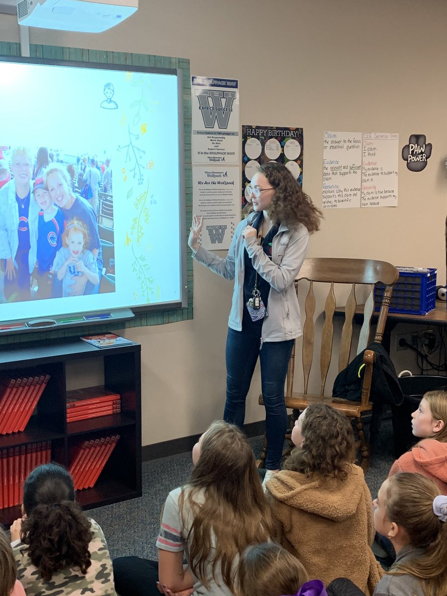 ChristyHuse's tweet photo. We were so excited to meet May, our Tompkins Intern. Today she introduced herself and did our science read aloud! @OTHSeducation @twehowl #twehowl #sciencereadaloud https://t.co/dKYLEBKxmi