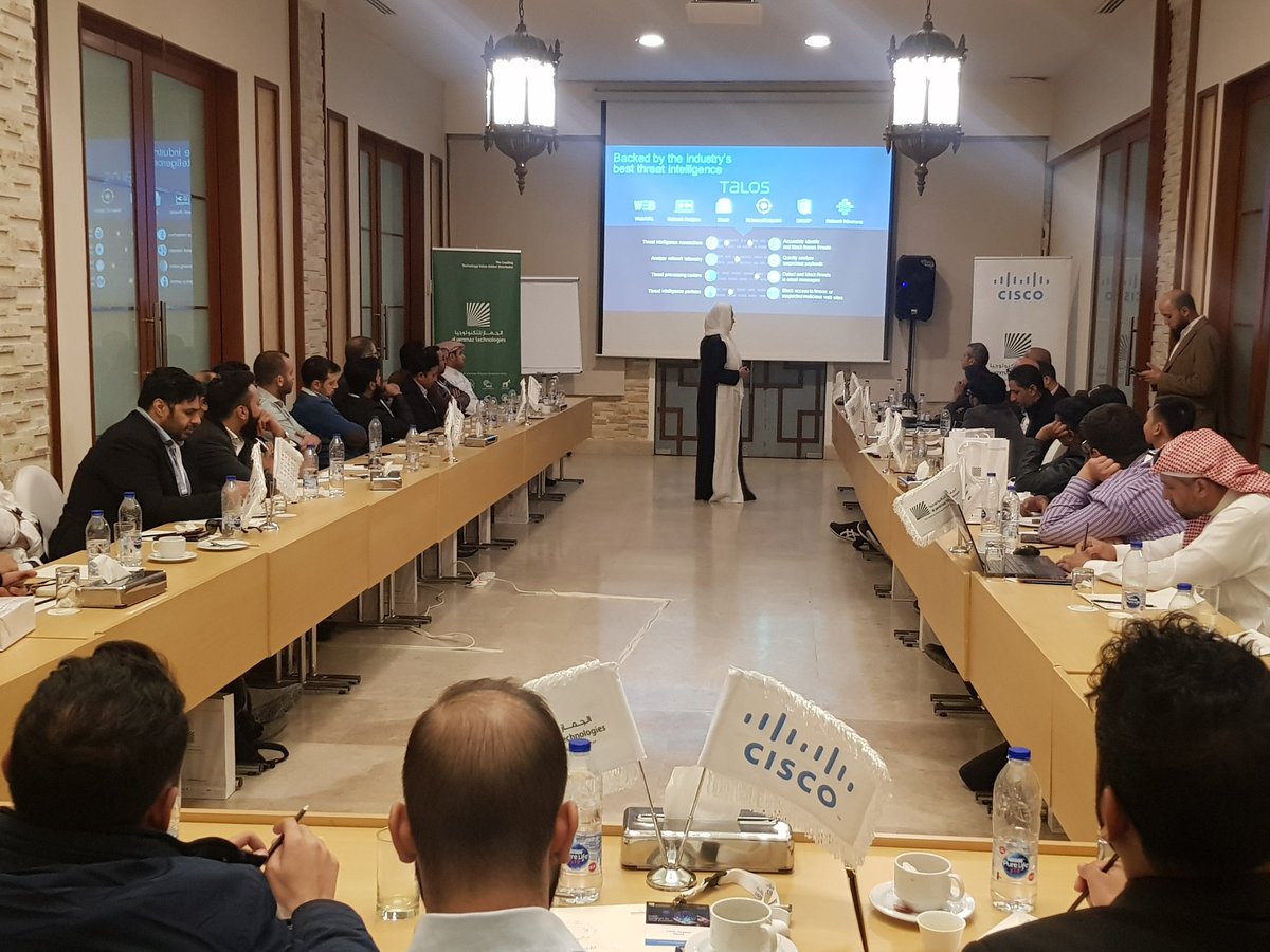 BaraaMohammadSY's tweet photo. AlJammaz Cisco SB Summit
where Ms. Hadeel is introducing showcasing #Cisco #Security #solutions, Cisco advanced Malware Protection AMP & Threat Response, and Cisco Umbrella
#AlJammaz #Cisco #SB
#smallbusinesses
#DCC2020 #CiscoDistEMEAR #exginge
@imsidahmad @najjar_malek https://t.co/tBQzUu7mFS