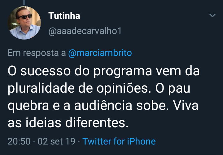 Na época em que o Caio Coppolla sofria ataques dos "companheiros" de Morning Show, alguns foram reclamar com o Tutinha(dono do rádio) e essa foi a resposta dele ⬇

O que aconteceu com o Constantino só reforçou o modus operandi da rádio. Mesmo roteiro, só mudam os personagens...