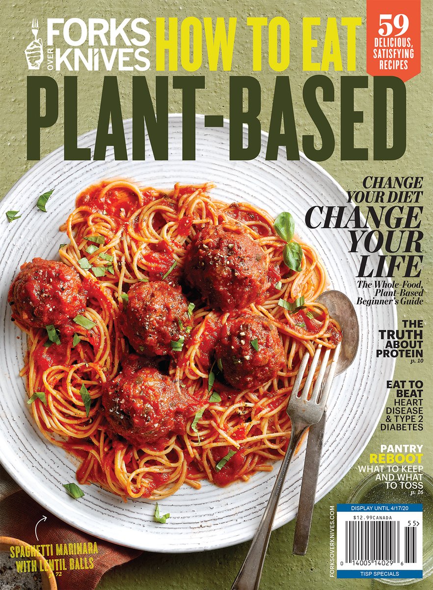 ForksOverKnives's tweet photo. Introducing, How to Eat Plant-Based, a special issue of #ForksOverKnivesMagazine. This essential beginner’s guide shows you how to take charge of your health and live your best life. https://t.co/oKBjCk0GDD https://t.co/eXIY2Fs2Ln